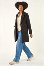 Black Tailored Longline Coat, Image 2 of 5