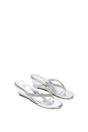 Silver 'Nina' Wedge Heel Sandal Mules With Diamante Thong Strap, Image 5 of 6