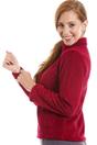 Burgundy Camille Lingerie Burgundy Zip Front Soft Textured Fleece Bed Jacket, Image 3 of 5