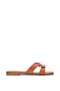 Tan XY LONDON Tan 'Charley' Open Toe  Slip On Slider Sandals With Square Toe, Image 1 of 5