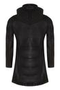 Black Womens Leather Quilted Parka Coat -Allen, Image 5 of 6