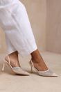 Beige California Wide Fit Diamante Mesh Pointed Toe, Image 1 of 2