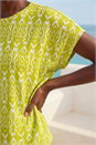 Lime Ikat Print Bubble Hem Top, Image 4 of 4