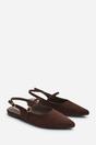 Dark Brown Estrella Pointed Toe Mary Jane Open Back Ballet Flats, Image 4 of 7