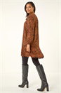 Rust Animal Print Pintuck Smock Dress, Image 3 of 5