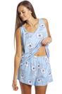 Blue Spandex Short Pyjama Set, Image 5 of 5