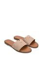Taupe XY LONDON Taupe 'Rorie' Slip On Cut Out Flat Sandal Sliders, Image 4 of 6