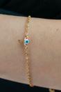 Silver Tiny Evil Eye Charm Bracelet, Image 1 of 4