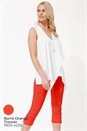 Ivory  Sleeveless Asymmetric Necklace Trim Top , Image 4 of 8