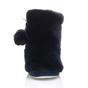 Navy Blue AJVANI Navy Blue Faux Fur Lined Slip On Memory Foam Mules Slippers, Image 6 of 6