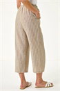 Stone Petite Stripe Cropped Wide Leg Trouser, Image 3 of 5