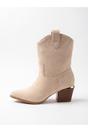 Beige Jessie Womens Suede Western Ankle Boots, Image 8 of 8