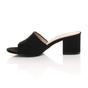 Black AJVANI Black Mid Block Heel Peep Toe Mules Sandals, Image 3 of 6