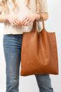 Taupe Italian Leather Shoulder Bag, Image 2 of 4