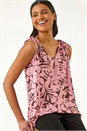 PINK Printed Tie Shoulder Vest Top, Image 1 of 5
