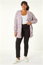 Pink Curve Fluffy Textured Cardigan, Image 2 of 5