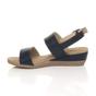 Navy Blue AJVANI Navy Blue Mid Wedge Heel Strappy Slingback Sandals, Image 3 of 6
