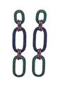 Green Diva Dangle Drop Oval Hoops, Image 1 of 5
