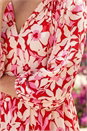 Pink Petite Floral V-Neck Tiered Dress , Image 4 of 4