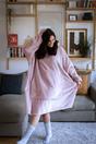 Pink Extra Long Soft Fleece Oversized Snoodie, Image 2 of 4