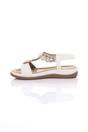 White AJVANI White Slingback Beaded T-Bar Sandals, Image 3 of 4