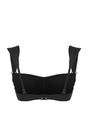 Black Hardware Detail Bralette Bikini Top with Wide Straps, Image 3 of 5