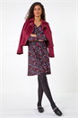 Purple Floral Print Lace Trim Stretch Dress, Image 1 of 5
