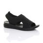 Black AJVANI Black Slingback Diamante Summer Holiday Comfort Sandals, Image 1 of 5