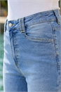 Blue Dusk Denim Stretch Wide Leg Culottes, Image 4 of 4