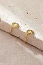 Gold Sterling Silver Round Star Stud Earrings, Image 2 of 2