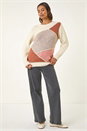 Ivory  Patch Work Knit Jumper, Image 2 of 5
