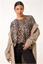 Natural Snit Animal Print Top, Image 1 of 7