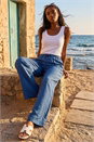 Indigo Petite Pull On Woven Trouser, Image 1 of 4