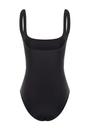 Black Square Neck Scoop Swimsuit with Clean Minimal Design, Image 3 of 4