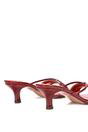 Red 'Claudia' Mid Heeled Sandal Slip On Mules With Square Toe, Image 6 of 6