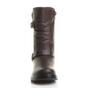 Brown AJVANI Brown Low Wedge Heel Comfort Calf Biker Boots, Image 6 of 6