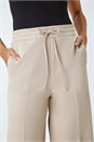 Stone Wide Leg Tie Waist Stretch Trouser, Image 5 of 5