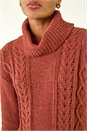 Rust Chenille Roll Neck Knit Jumper, Image 5 of 5