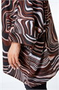 Chocolate Curve Swirl Print Batwing Top, Image 5 of 5
