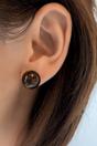 Brown Glass Ball Stud Earrings 12mm, Image 2 of 3