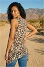 Natural  Animal Print Wrap Hem Tunic Top, Image 2 of 4