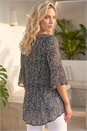Black Floral Print Pleated Tunic, Image 2 of 4