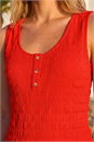 Red Buttoned Stretch Vest Top, Image 4 of 4