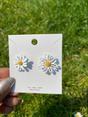 Green Floral Daisy Sunflower Summer Boho Studs, Image 8 of 8