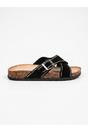Black iKrush Black Ruby Womens Studded Criss Cross Slide Sandals, Image 4 of 4