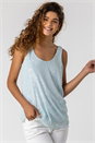 Light-Blue Scoop Neck Sequin Cami Top, Image 4 of 5
