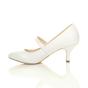 White AJVANI White Mid Heel Mary Jane Court Shoes, Image 3 of 6