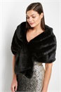 Black Faux Fur Shawl, Image 2 of 5