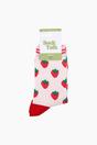 Light Pink Strawberries Bamboo Socks in Light Pink, Image 4 of 4