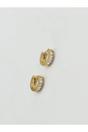 Gold Mini Huggie Hoop with Clear Stones, Image 4 of 5